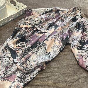 Floral Patterned Full Length Robe